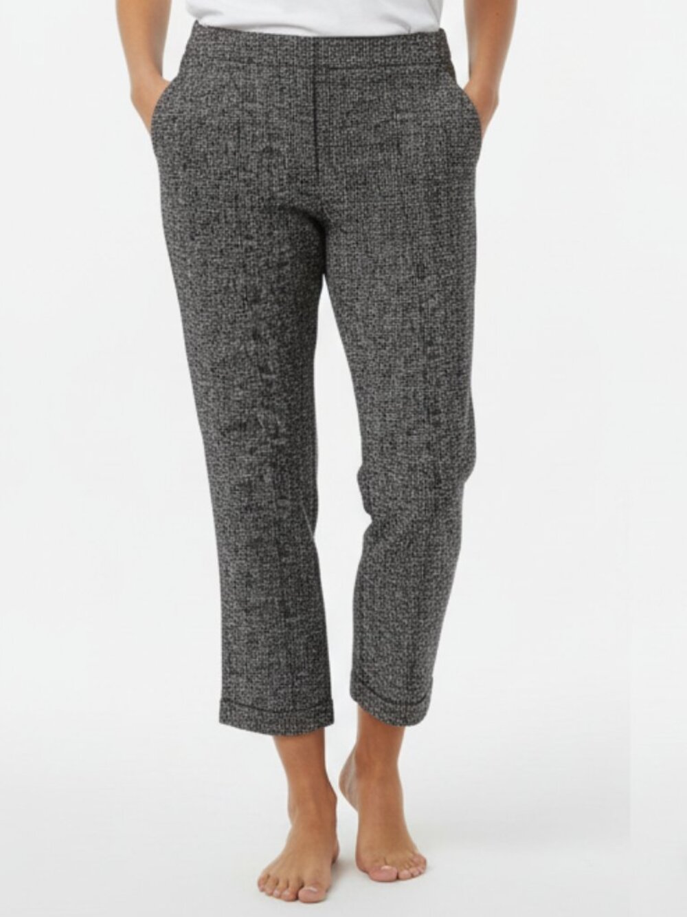 Katherine Barclay Montreal Women's Pants Black and White Check Speck M